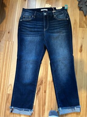 KanCan Dark Blue Cropped Stretch Jeans
